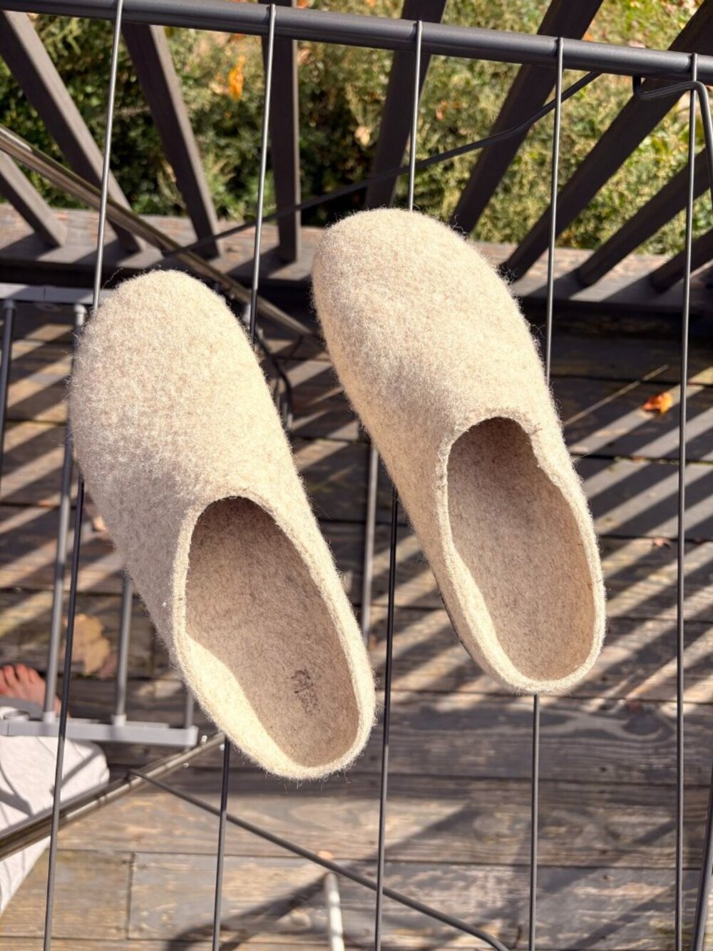 Haflinger Felted Wool Clogs Natural Oatmeal Size 9